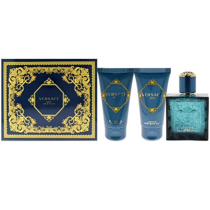 Versace Eros 3Pcs Set for Men Eau de Toilette Spray - 50ml