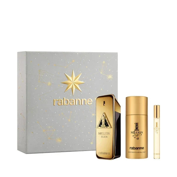 Paco Rabanne One Million Elixir Intense +Deo + 3Pcs Set for Men Parfum Spray, 100ml