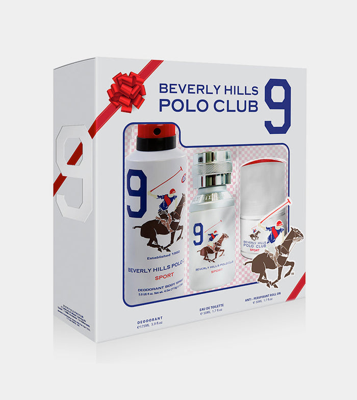 Beverly Hills Perfumes BHPC Nine Gift Set + Roll On+ Deo for Men Eau de Toilette Spray, 50ml