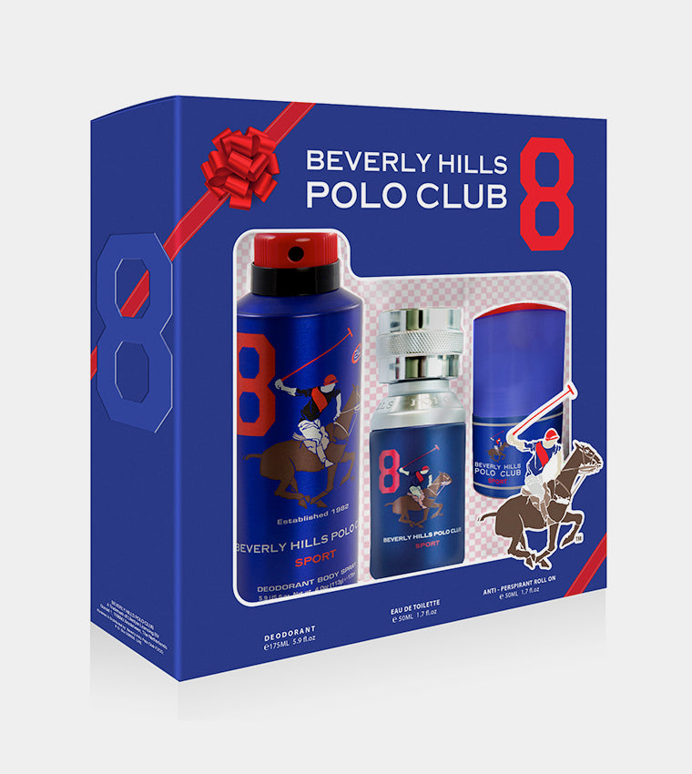 Beverly Hills Perfumes BHPC Eight Gift Set + Roll On+ Deo for Men Eau de Toilette Spray - 50ml