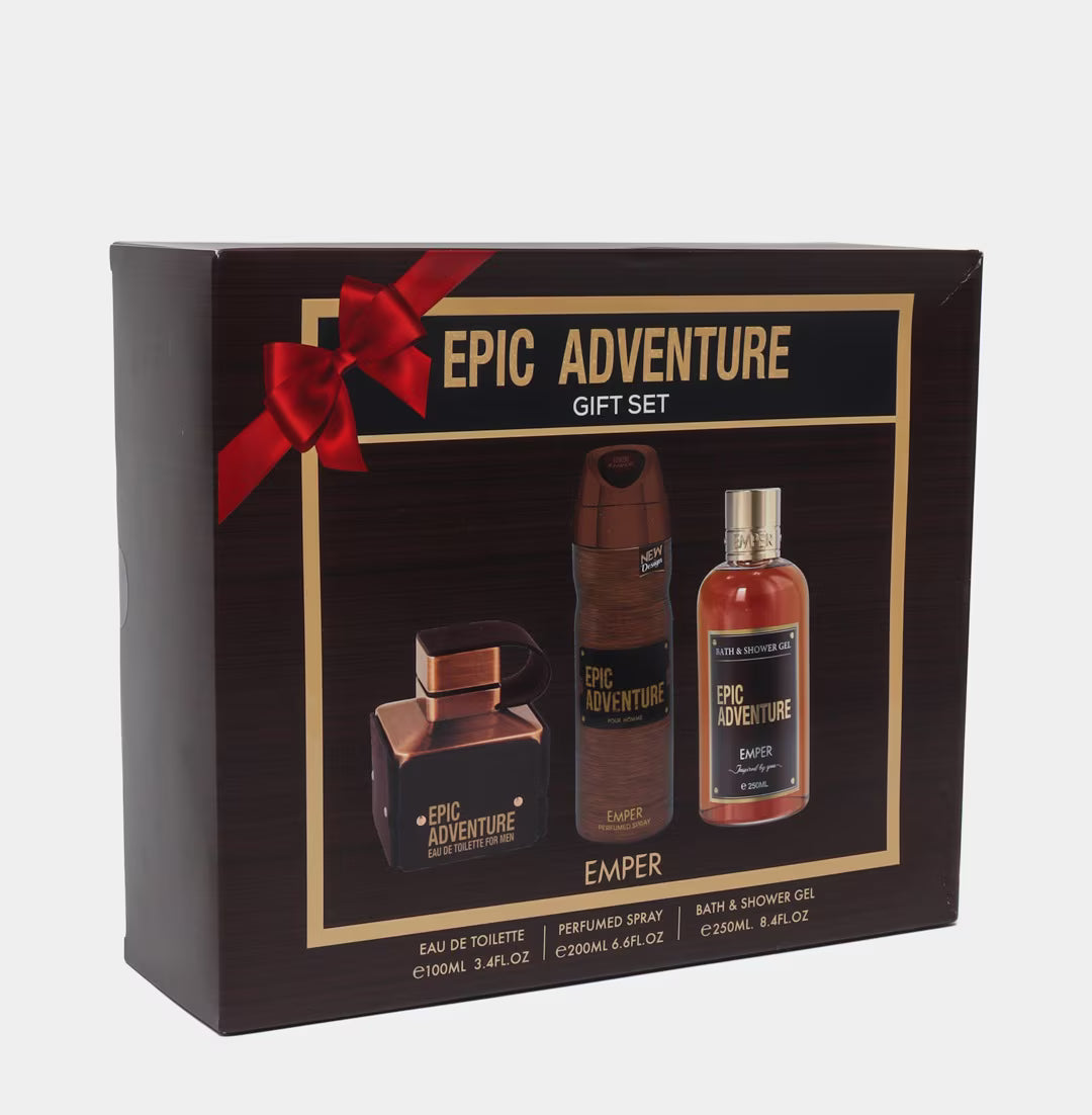 Epic Adventure 3Pcs Set for Men by Emper - Eau de Toilette Spray, 100ml