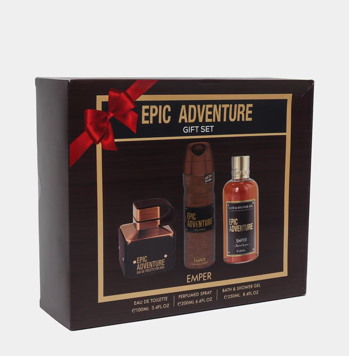 Epic Adventure 3Pcs Set for Men by Emper - Eau de Toilette Spray, 100ml
