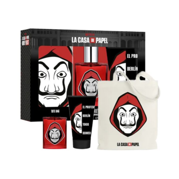 La Casa De Papel + Shower Gel +Tote Bag Set Eau de Toilette Spray (100ml) by Air-Val