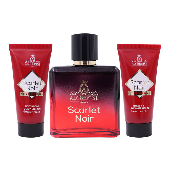 Alchemist London Scarlet Noir 3Pcs Gift Set for Women Eau de Parfum Spray, 100ml