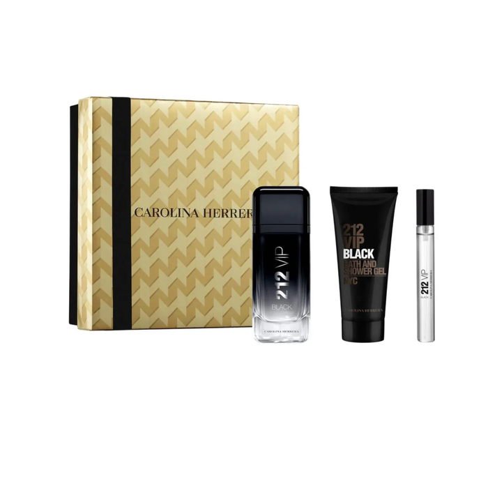 212 Vip Black +Bath&Sg Set for Men Eau de Parfum Spray (100ml) by Carolina Herrera
