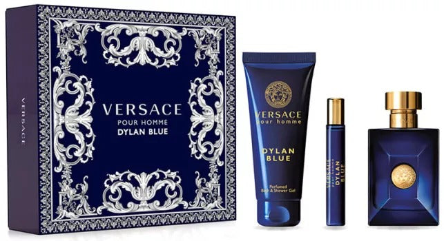 Versace Dylan Blue 3 Pcs Set for Men Eau de Toilette Spray - 100ml
