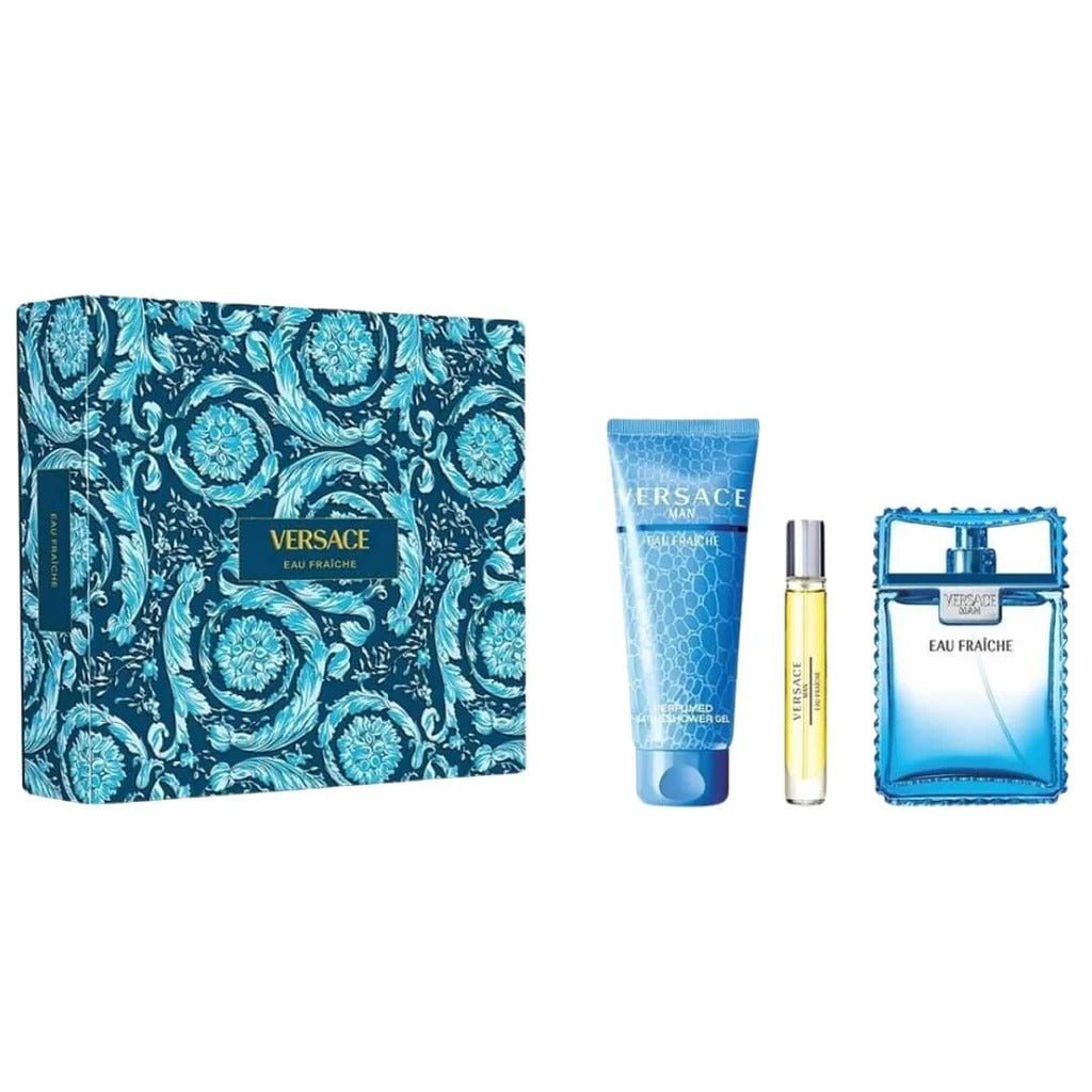 Man Eau Fraiche 3Pcs Set by Versace - Eau de Toilette Spray, 100ml