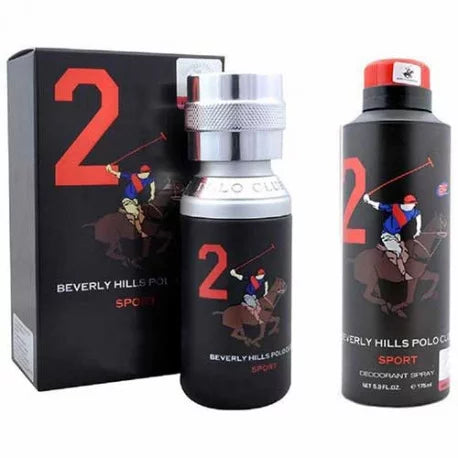 BHPC Two Sport Gift Set + Deo for Men by Beverly Hills Perfumes - Eau de Toilette Spray, 50ml
