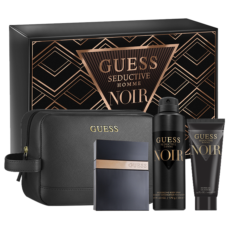 Seductive Homme Noir 3Pcs Bag Set Eau de Toilette Spray (100ml) by Guess