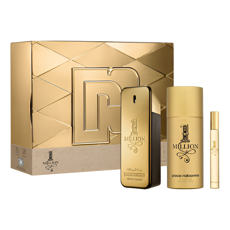 Paco Rabanne One Million 3Pcs Set for Men Eau de Toilette Spray, 100ml