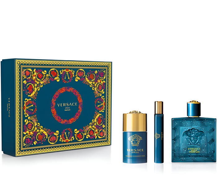 Versace Eros 3Pc Set for Men Parfum Spray, 100ml