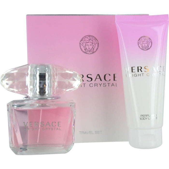 Bright Crystal + Lotion Travel Set by Versace - Eau de Toilette Spray, 90ml
